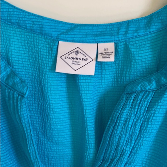 St John’s Bay Turquoise sheer blouse - Picture 2 of 5
